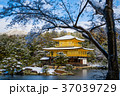 Kinkakuji golden pavilion temple with snow 37039729