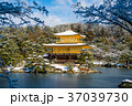 Kinkakuji golden pavilion temple with snow 37039730