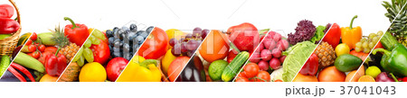 Fruits and vegetables isolated on white Fruits and vegetables isolated on white 37041043