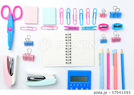 Stationary concept, Flat Lay top view Photo  37041393