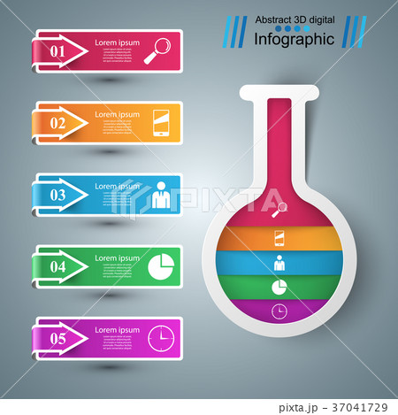 Test tube. Experiments. Business infographics. 37041729