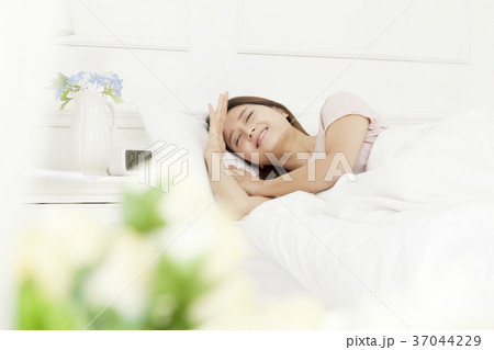 若い女性 睡眠 眠り 37044229