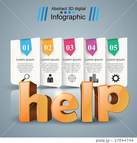 Help 3d business infographics. Help 3d business infographics. 37044744