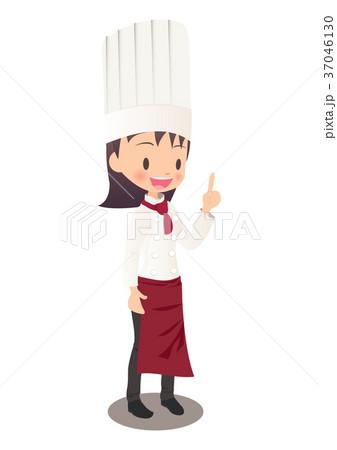 説明する女性シェフのイラスト画像 37046130
