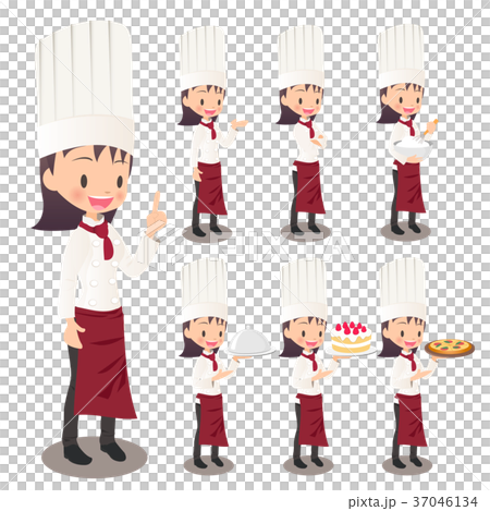 Illustration image set of female chef 37046134
