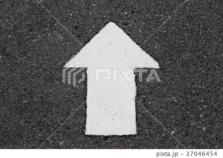 White painting in forward direction arrow symbol 37046454