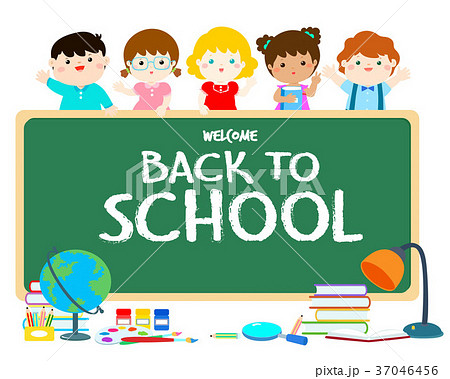 Welcome Back To School Vector Illustration のイラスト素材