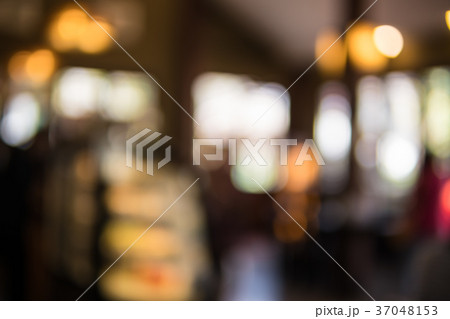 Blurred Interior colorful lamp in coffee shop. 37048153