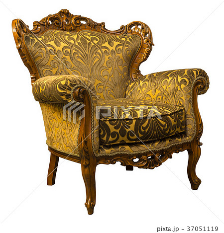 Vintage luxury Golden sofa Armchair isolated on Vintage luxury Golden sofa Armchair isolated on 37051119