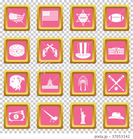 USA icons pink 37053142