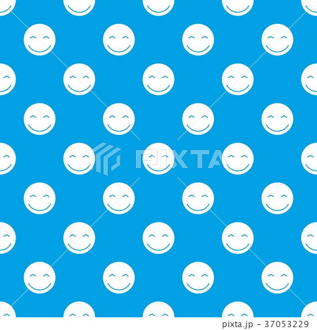 Smiling emotpattern seamless blue 37053229