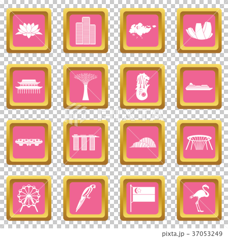 Singapore icons pink 37053249