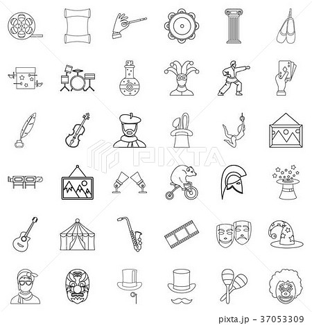 Show icons set, outline style Show icons set, outline style 37053309