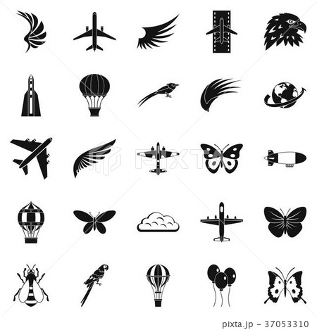Bird icons set, simple style 37053310