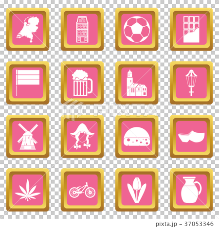 Netherlands icons pink 37053346