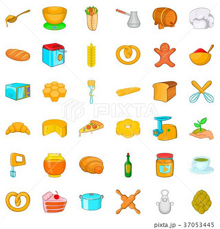 Cooking icons set, cartoon style Cooking icons set, cartoon style 37053445
