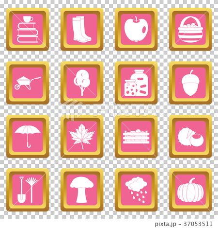 Autumn icons pink 37053511