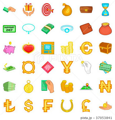 Currency icons set, cartoon style Currency icons set, cartoon style 37053841