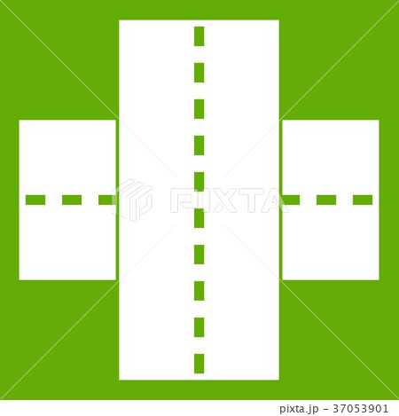 Two roads icon green 37053901