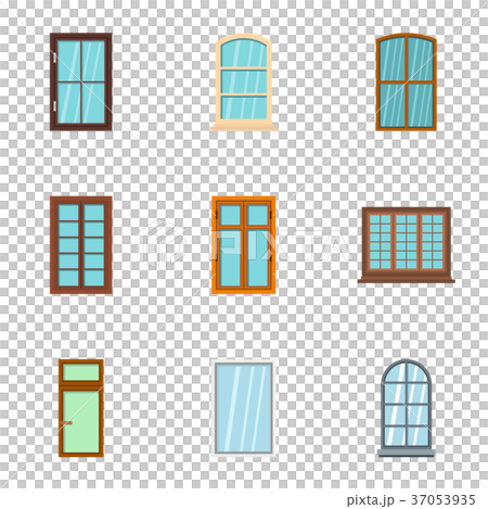 Window icon set, flat style Window icon set, flat style 37053935