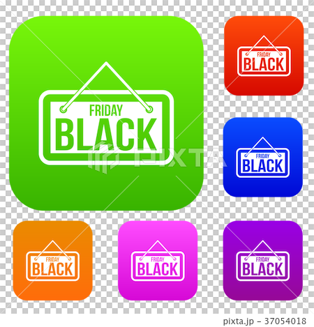 Black Friday signboard set collection 37054018