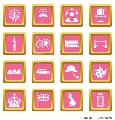 Great Britain icons pink 37054020