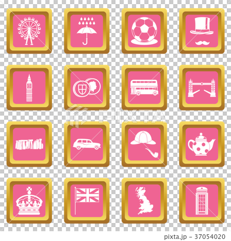 Great Britain icons pink 37054020
