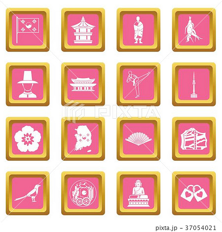 South Korea icons pink 37054021