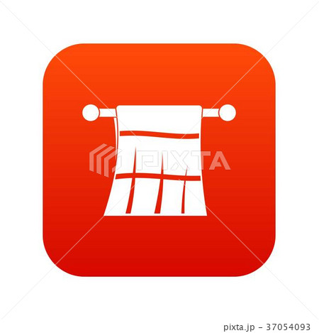 Towel on a hanger icon digital red Towel on a hanger icon digital red 37054093