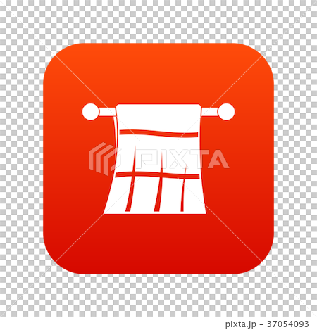 Towel on a hanger icon digital red Towel on a hanger icon digital red 37054093