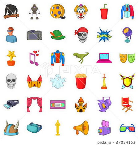 Media icons set, cartoon style Media icons set, cartoon style 37054153