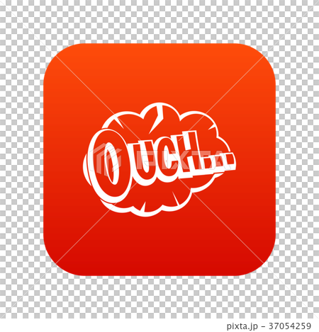 Ouch, speech cloud icon digital red Ouch, speech cloud icon digital red 37054259
