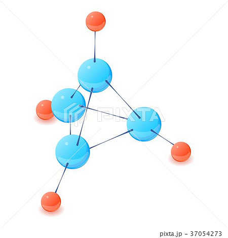 Multicolor molecule icon, isometric 3d style Multicolor molecule icon, isometric 3d style 37054273