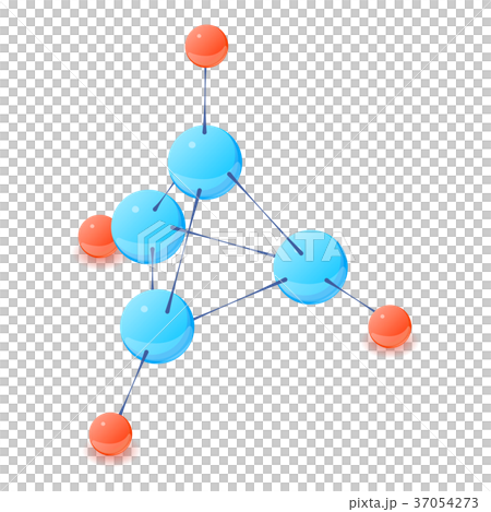 Multicolor molecule icon, isometric 3d style Multicolor molecule icon, isometric 3d style 37054273