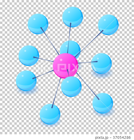 Pink core molecule icon, isometric 3d style - Stock Illustration ...