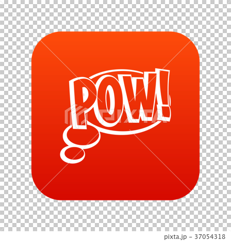 Pow, speech bubble icon digital red 37054318