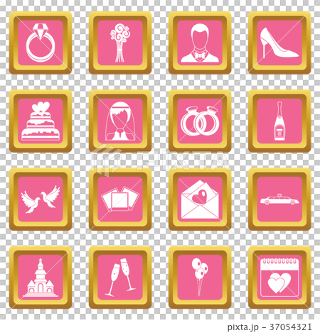 Wedding icons pink Wedding icons pink 37054321