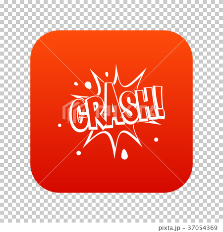 Crash explosion icon digital red 37054369