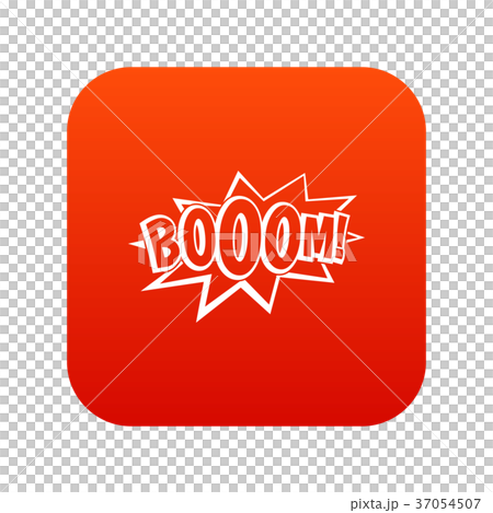 Boom, explosion bubble icon digital red 37054507