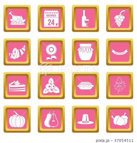 Thanksgiving icons pink Thanksgiving icons pink 37054511