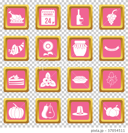 Thanksgiving icons pink Thanksgiving icons pink 37054511
