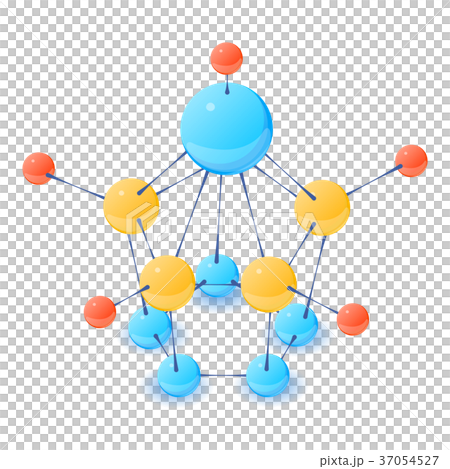 Unique molecule icon, isometric 3d style Unique molecule icon, isometric 3d style 37054527