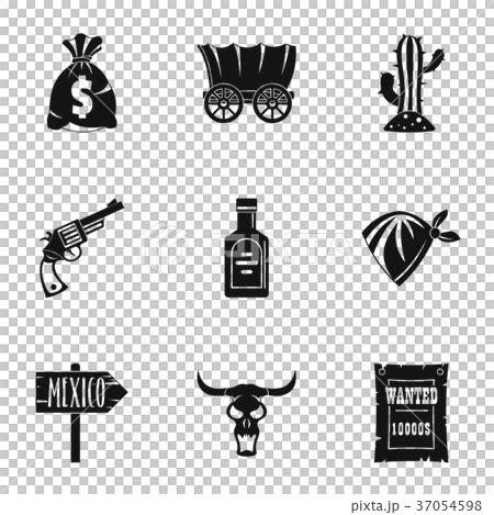 Wild West Icon Set Simple Style Stock Illustration 37054598 !   Pixta - wild west icon set simple style