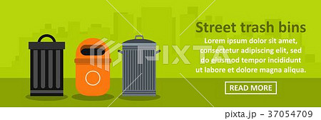 Street trash bins banner horizontal concept 37054709
