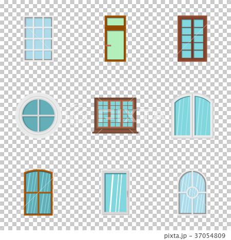 House Window Icon Set Flat Style Stock Illustration 37054809 Pixta