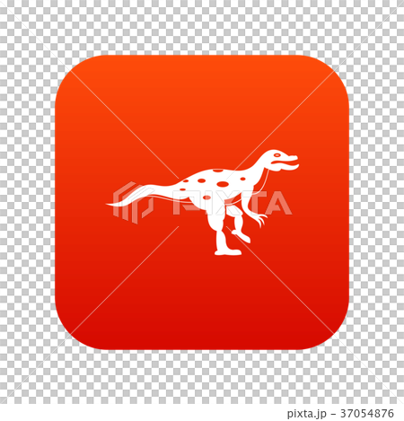 Ornithopod dinosaur icon digital red Ornithopod dinosaur icon digital red 37054876
