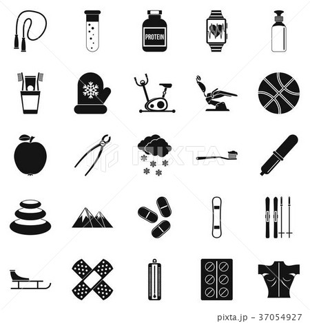 Fit body icons set, simple style Fit body icons set, simple style 37054927