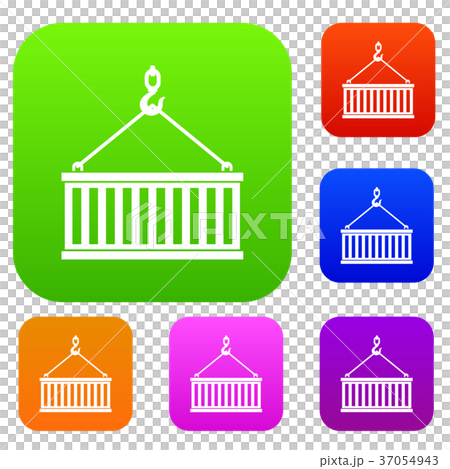 Crane hook lifts container set collection 37054943