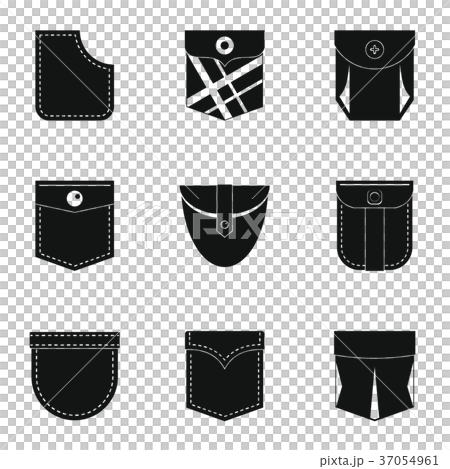 Classic pocket icon set, simple style Classic pocket icon set, simple style 37054961