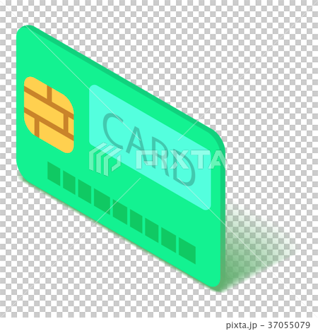 Credit card icon, isometric 3d style Credit card icon, isometric 3d style 37055079